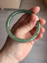 Load image into Gallery viewer, 卖了 57.4mm Certified 100% natural Type A oily dark green/ gray/brown (老油青) slim round cut jadeite jade bangle PB321-0594
