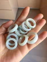 Load image into Gallery viewer, Size 3 1/4 -8 1/4 100% natural type A sunny green/purple jadeite jade band ring group PB122
