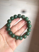 Load image into Gallery viewer, 100% Natural 10.7/11.9mm dark green/gray/black vintage style Jade（碧玉） bead bracelet group HF45

