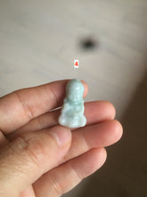 Load image into Gallery viewer, 100% Natural light green white jadeite Jade baby buddha (宝宝佛) pendant AX27
