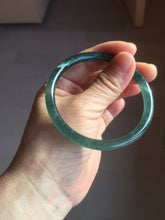 Load image into Gallery viewer, 57mm Certified Type A 100% Natural dark green/blue/gray/black Guatemala slim round cut Jadeite bangle PF64-0455

