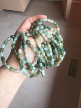 Load image into Gallery viewer, 100% natural type A dark green brown green white olive(Lulutong) jadeite jade beads bracelet group PB225

