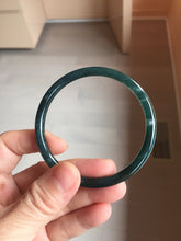 Load image into Gallery viewer, 57mm Type A 100% Natural icy black(冰乌鸡) blue gray Guatemala Slim Round Cut Jadeite Bangle PJ157-1371
