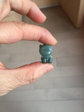 Load image into Gallery viewer, Type A 100% Natural dark green blue gray Guatemala jadeite jade cat kitty pendant PC143 Add one item
