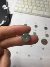 Load image into Gallery viewer, 11.5mm Type A 100% Natural icy watery oily dark green gray black(油青)  Jadeite Jade Safety Guardian Button donuts Pendant group PC222 add on item
