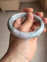Load image into Gallery viewer, 58.5mm certified 100% natural Type A light green/purple white Snowy Pine Forest jadeite jade bangle PC199-3043
