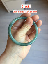 Load image into Gallery viewer, 55-62mm Certified type A 100% Natural dark green/blue/black slim round cut Guatemala Jadeite bangle(different size with defects) group GL30
