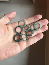 Load image into Gallery viewer, Size 2 1/4 (13.6mm) 100% natural type A icy watery green/blue/gray Guatemala jadeite jade band ring group AA105
