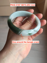 Load image into Gallery viewer, 52-63mm certified Type A 100% Natural dark green/white/purple/black Jadeite Jade bangle group with defects PA

