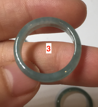 Load image into Gallery viewer, 17.9mm 7 3/4 100% natural type A icy watery green/blue Guatemala jadeite jade band ring group  BP76
