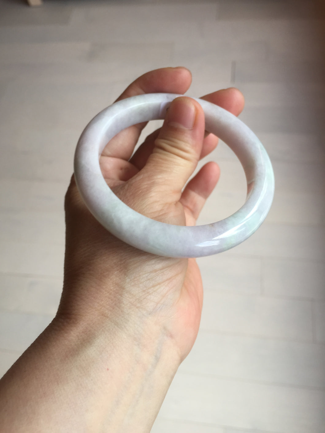 60mm certified Type A 100% Natural light green red purple (Fu Lu Shou) Jadeite Jade bangle PC96-8467