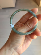 Load image into Gallery viewer, 56.4mm Type A 100% Natural Light Green/Gray/Black/Brown “Reed Flowers &amp; Snow” Guatemala Slim Round Cut Jadeite Bangle PJ125-1413
