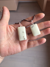 Load image into Gallery viewer, 100% natural light yellow/brown soap shape square nephrite jade safe and sound pendant group HT37
