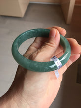Load image into Gallery viewer, 58.6mm Certified Type A 100% Natural Light Green/Blue/Gray With Flying Snow Guatemala Jadeite Bangle PH268-1238
