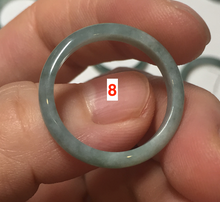 Load image into Gallery viewer, 100% natural type A icy watery light green/blue/gray  Guatemala jadeite jade band ring R117
