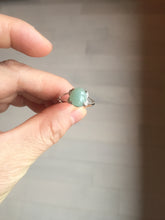 Load image into Gallery viewer, 100% natural type A icy watery green dark green four-prong jadeite jade ring group AA92
