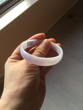 Load image into Gallery viewer, 52.1mm Certified 100% Natural icy white/gray slim round cut nephrite jade bangle PF54-0425
