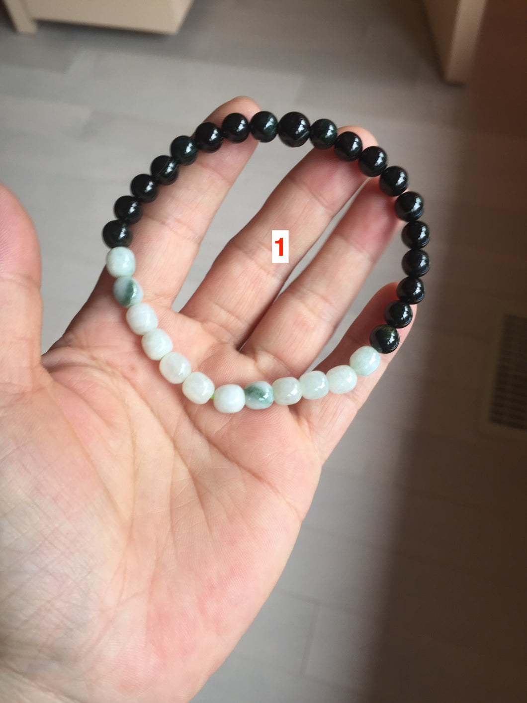 7.3-8mm for size 56-70mm 100% natural white/black/blue/green/brown(Mocui) jadeite jade beads bracelet PB224