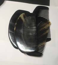 Load image into Gallery viewer, 10x5cm 100% Natural black brown yellow Buffalo Horn half moon Comb with flaws group NJ1
