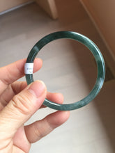 Load image into Gallery viewer, 55.8mm Certified Type A 100% Natural dark green/blue/gray/black Guatemala slim round cut Jadeite bangle PJ100-5624
