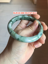 Load image into Gallery viewer, 53-62mm Certified type A 100% Natural deep mottled green green/yellow/brown jungle camouflage color Jadeite bangle group GL29
