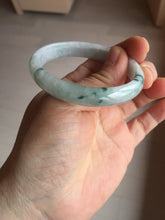 Load image into Gallery viewer, 49mm certified natural 100% natural Type A green white with green flying flowers oval jadeite jade bangle PB110-2435
