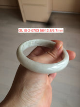 Load image into Gallery viewer, 53-57mm Type A 100% Natural light green/white Jadeite Jade bangle (with defects) group GL15
