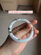Load image into Gallery viewer, 52-54mm certified 100% natural Type A light green/white/purple round cut jadeite jade bangle group GL22
