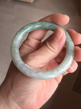 Load image into Gallery viewer, 51.1mm certified 100% natural Type A dark green yellow gray round cut jadeite jade bangle H163-6011
