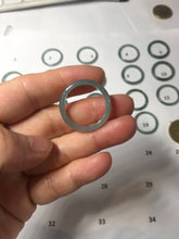 Load image into Gallery viewer, 19.2mm size 9 1/4 100% natural type A icy watery green/blue slim style Guatemala jadeite jade band ring group PJ34
