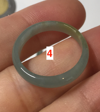 Load image into Gallery viewer, 17.9mm 7 3/4 100% natural type A icy watery green/blue Guatemala jadeite jade band ring group  BP76

