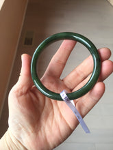 Load image into Gallery viewer, 61mm certified 100% Natural dark green/black nephrite (碧玉) bangle HN69-1573
