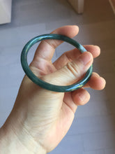 Load image into Gallery viewer, 59mm Certified Type A 100% Natural light black/green/gray Guatemala slim round cut Jadeite bangle PJ75-0694
