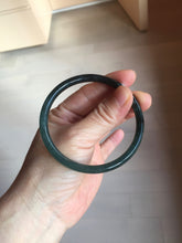 Load image into Gallery viewer, 59.8mm Certified Type A 100% Natural dark green/blue/gray Guatemala slim round cut Jadeite bangle PD174-2486
