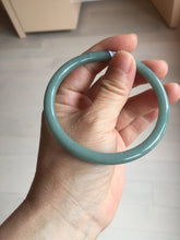 Load image into Gallery viewer, 61mm Certified Type A 100% Natural Light Blue Green Gray Ru Kiln Sky Celadon Blue (汝窑天青蓝) Guatemala Jadeite Jade Slim Round Bangle AZ166-0274
