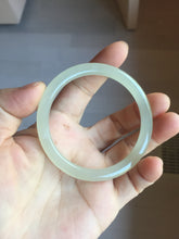 Load image into Gallery viewer, 54mm Certified 100% Natural icy watery light yellow gray crystal sugar (黄冰糖) nephrite jade bangle HN142-3360

