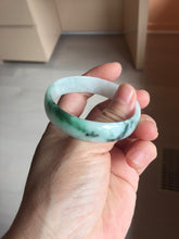 Load image into Gallery viewer, 50.9mm 100% natural type A sunny green light green Mountains Unfold in Succession(两岸青山次第出) green jadeite bangle PB270-1031
