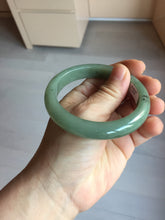 Load image into Gallery viewer, 57.1mm Certified Type A 100% Natural Oily Dark Green Gray Black(油青) Jadeite Jade Bangle PH262-7158
