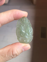 Load image into Gallery viewer, Type A 100% Natural  Light Green gray (淡油冰) Good Luck &amp; Bright Beginning Rooster Jadeite Jade Pendant PC237
