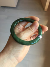Load image into Gallery viewer, 54.9mm certified 100% Natural dark green/black nephrite (碧玉)  bangle HT168-2-3910
