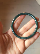 Load image into Gallery viewer, 60mm Certified Type A 100% Natural dark green/blue/gray with Guatemala slim round cut Jadeite bangle PH26-2336
