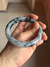 Load image into Gallery viewer, 60.5mm Certified Type A 100% Natural dark green/purple/gray Snowy Pine Mountain Jadeite Jade bangle PF28-1214
