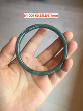 Load image into Gallery viewer, 51-61mm Certified type A 100% Natural dark green/blue/gray slim round cut Guatemala Jadeite bangle no crack group GL52
