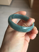 Load image into Gallery viewer, 52.8mm Certified Type A 100% Natural deep sea green/blue/gray/black Guatemala Jadeite bangle PJ32-6395

