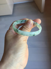 Load image into Gallery viewer, 51mm Certified Type A 100% Natural icy watery light green with green floating flowers thin Jadeite Jade bangle PJ57-1885
