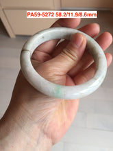 Load image into Gallery viewer, 53-57mm Type A 100% Natural light green/white Jadeite Jade bangle (with defects) group GL15

