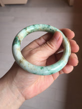Load image into Gallery viewer, 58mm Certified Type A 100% Natural Sunny Green Brown with Green Floating Flowers Spring on Old Branches (春生旧枝) round cut Jadeite Jade Bangle PC210-6227
