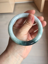 Load image into Gallery viewer, 57.8mm Certified Type A 100% Natural Dark Green Blue Gray Black Round Cut Jadeite Jade Bangle BS147-0754
