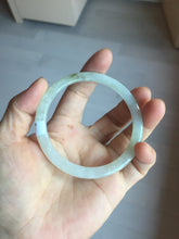 Load image into Gallery viewer, 58.2mm certified 100% natural type A light green white flat jadeite bangle PD28-5815
