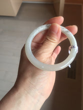Load image into Gallery viewer, AllaboutjadeCanada.com only 52.2mm certified 100% Natural icy watery light beige pale pink(藕粉) gray white nephrite bangle HN121-0066
